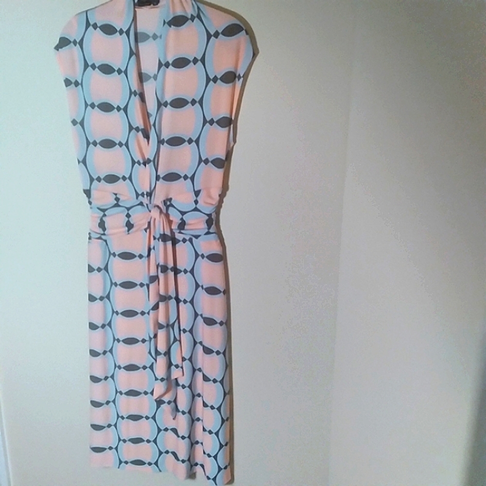 Max & Cleo Geometric Print Flowy Feminine Ruched Summer Dress XS